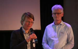Clarence Rose en Walter van Steenis. Interview Condoreno op het Lowtech-festival van DNA in de bouw en Kennisinstituut KERN. Vaart maken met energiezuinig en betaalbaar passief bouwen en EnerPHit-renovatie